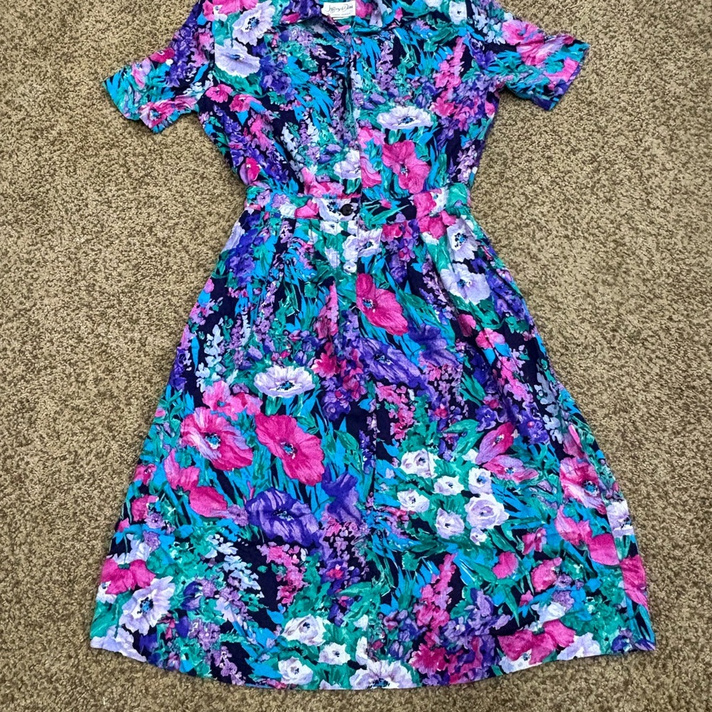 Jeffrey & Dana by Linda Hutley Floral Print Women's Dress